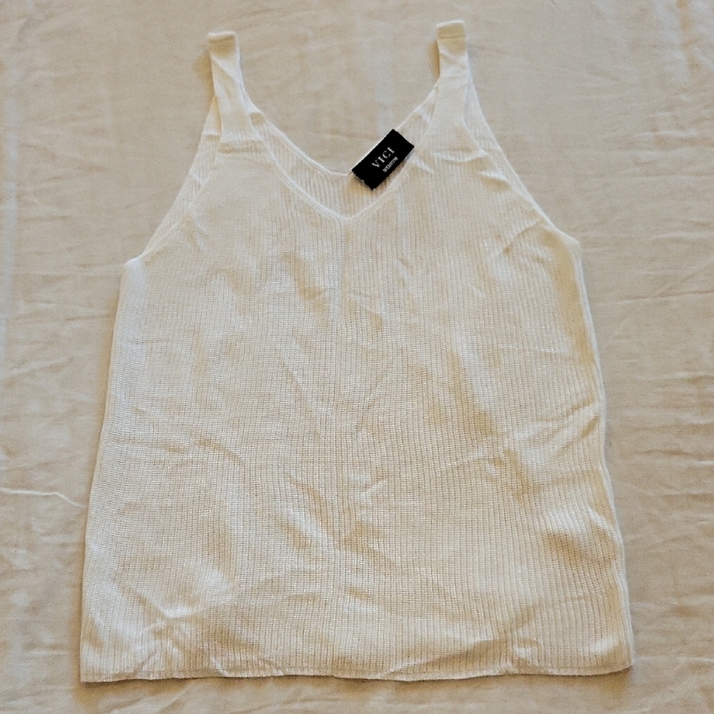 Vici White Ribbed Camisole
